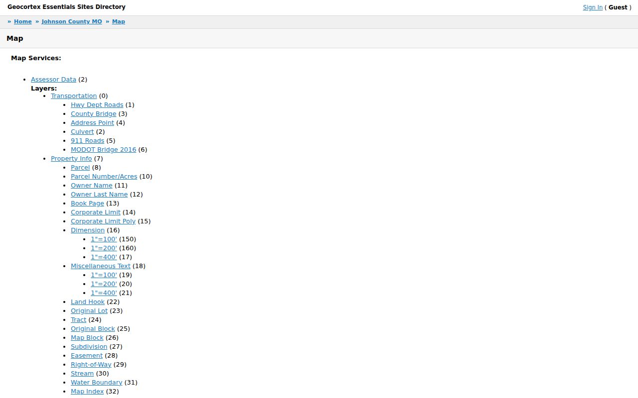 Warrensburg ZIP code directory Johnson County GIS parcel viewer